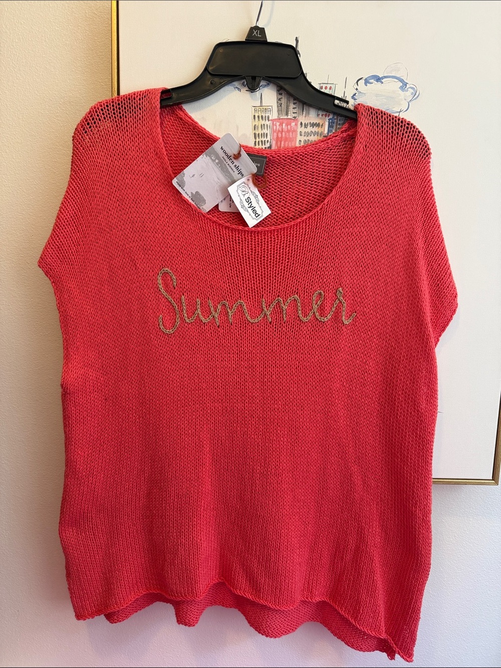 New with tags “Summer” Wooden Ships top small/medium